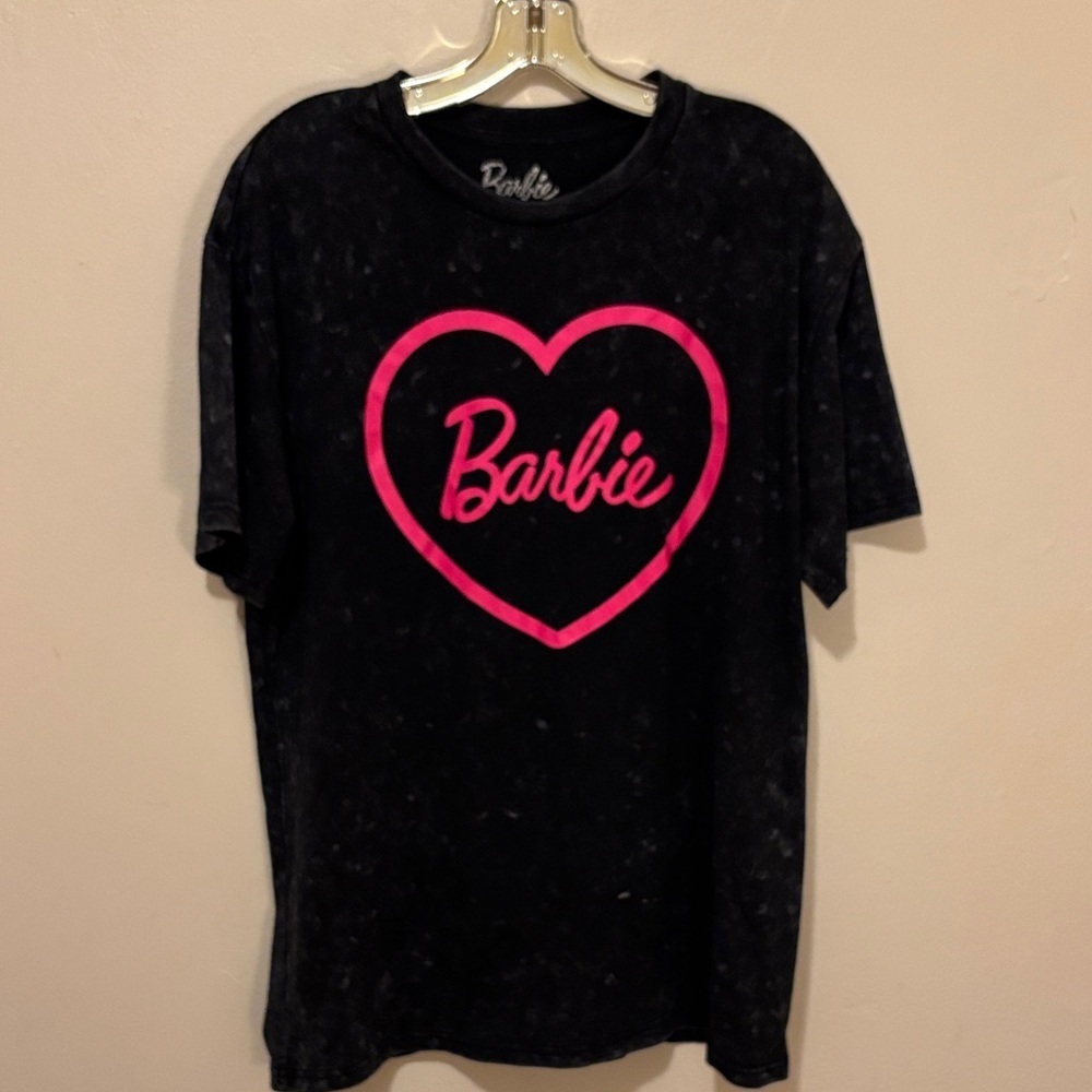 Barbie Black Long Sleeve Tee with Pink Heart